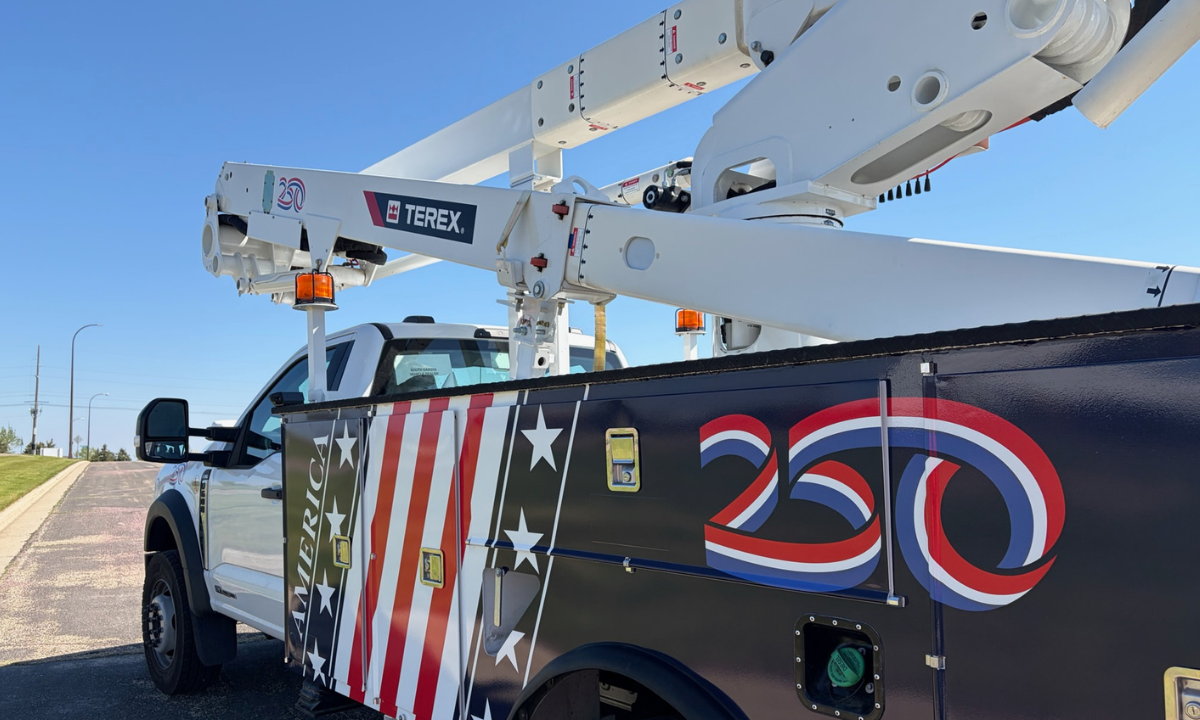 Terex Utilities & Kiley Unveil Custom America 250 Bucket Trucks at
