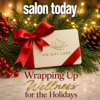 Spa gift card decorated for the holidays