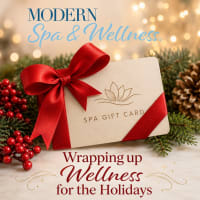 Graphic with image of a gift card and the title of this article with the Modern Spa & Wellness logo