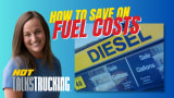 YouTube thumbnail saying "How to Save on Fuel Costs" with woman's photo and a photo of a diesel price pump