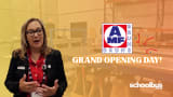 Thumbnail image of AMF Bruns grand opening video featuring Maritza Valentin speaking in a manufacturing space, with company logo and “Grand Opening Day!” text overlay