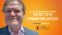 Headshot of Colin Sutherland with text promoting the Fleet Remarketing Industry Council and Fleet Forward Conference on EV remarketing success through battery health data.