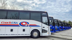 A Coach USA Van Hool CX 45 delivered by ABC Companies.