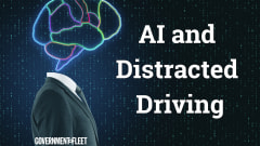an AI futuristic picture with the words AI and Distracted Driving