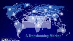 blue background, map of the world with connecting lights and an electric vehicle emblem in the middle