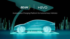 Graphic illustrating Beam Global and HEVO’s autonomous wireless EV charging platform designed to support autonomous vehicles and electric fleets using solar-powered charging infrastructure.