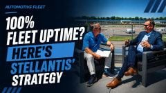 An Automotive Fleet YouTube thumbnail for a video interview with Michael Ferrara on fleet uptime