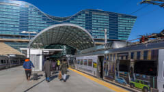 Denver RTD's A Line with passengers