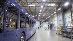 An ENC bus being manufactured in its facility.