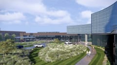 rendering of outside of Ford's World Headquarters South connection to the new World Headquarters complex