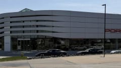 front of Porsche Des Moines car dealership