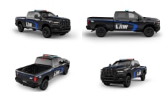 Black Ram 2500 emergency response pickup with police-style lights shown from multiple angles, designed for law enforcement and first responder fleet use.