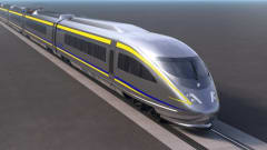 A rendering of a California High-Speed Rail vehicle