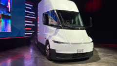 Tesla Semi electric truck on display at ACT Expo