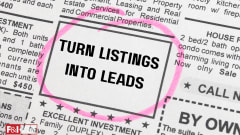 newspaper advertisement circled in pink, Turn Listings into Leads, F&I and Showroom
