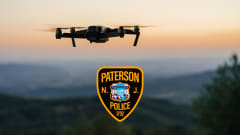 drone with paterson police shield