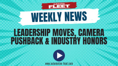 A blue Automotive Fleet graphic with this week's news recap title representing the weekly video series. 