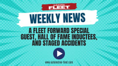 A blue thumbnail highlighting the video series called "AF Weekly News: A Fleet Forward Special Guest, Hall of Fame Inductees, and Staged Accidents."