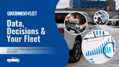 A graphic showing fleet data and fleet vehicles. 