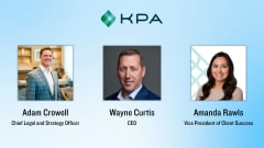 Headshots of Adam Crowell, Wayne Curtis, and Amanda Rawls displayed under the KPA logo with their updated executive titles.