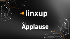 Linxup and Applause logos displayed together in a graphic announcing a partnership integrating fleet safety tracking with employee performance tools.