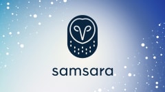 Samsara logo graphic promoting the company’s new AI-powered Public Sector Suite for infrastructure, waste management, and student transportation operations.