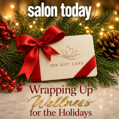 Spa gift card decorated for the holidays
