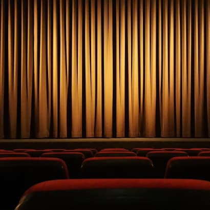 A movie theatre curtain.