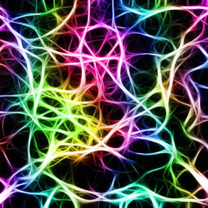 A colorful image of a neuron