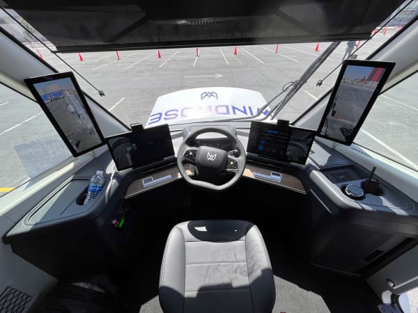 Inside the cab of the Windrose truck at ACT Expo.