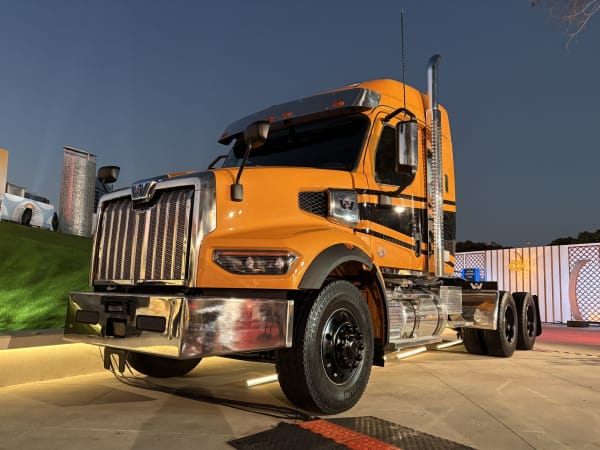 Orange Western Star truck at ATA MC&E expo
