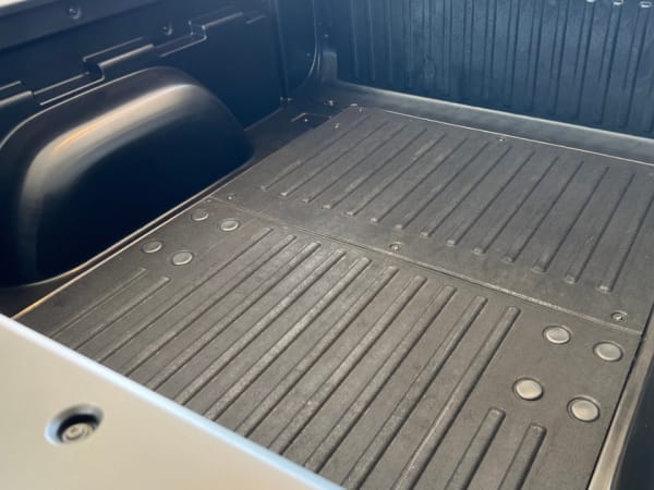 A close up of the trunk bed.