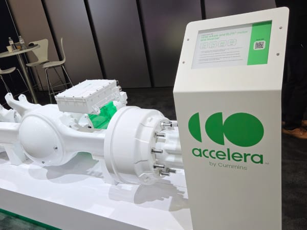 Cummins Accelera exhibits an electric powertrain and axle system for zero-emission commercial vehicles at ACT Expo 2026.