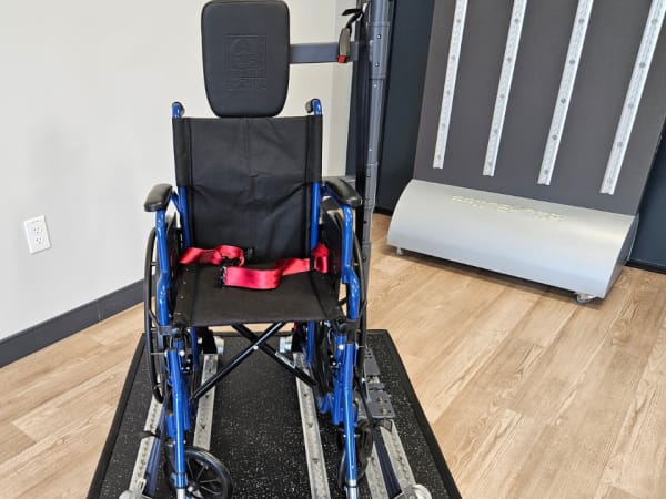 A wheel chair in an AMF Bruns showroom.