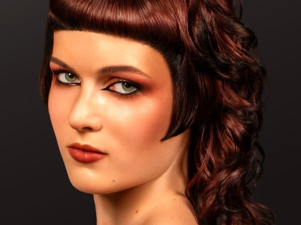 A model with a micro fringe and mullet