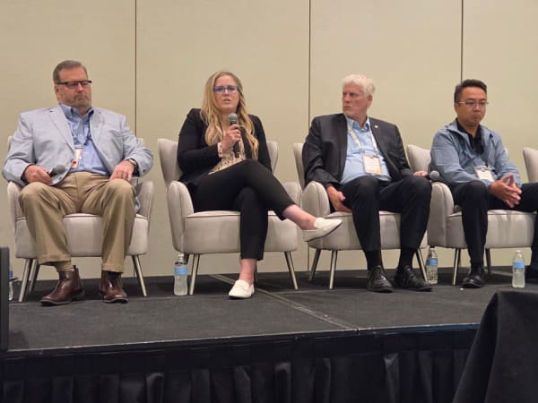 Representatives from leading school bus manufacturers participate in an OEM panel discussion covering vehicle technology, alternative fuels, regulations, and future product developments.