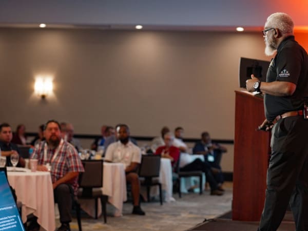 Bernando Brown speaks to School Bus Fleet Connex attendees during an education session on leadership and succession planning.