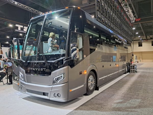 The Prevost H345 on the UMA Expo show floor