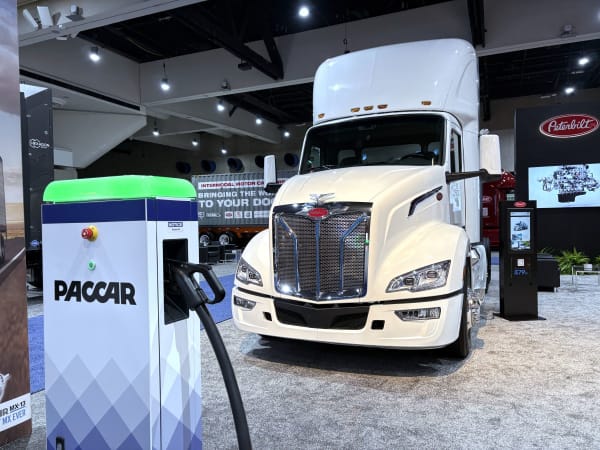 Peterbilt Model 579EV and Paccar electric charger