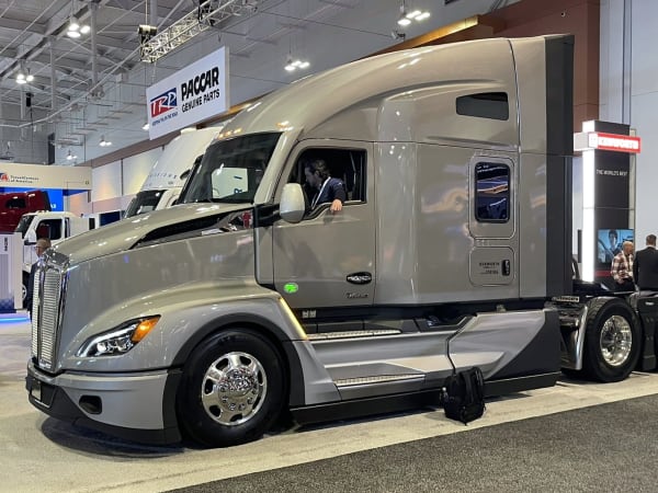 Kenworth Class 8 truck on show floor