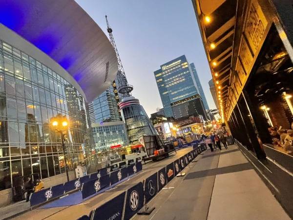 A Nashville street at dusk