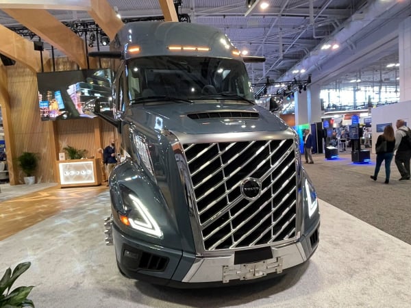 Volvo heavy duty truck on show floor