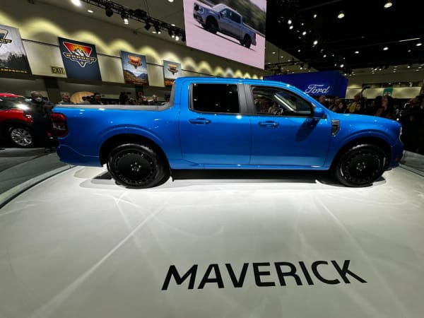 Photo of Ford Maverick display at 2024 LA Auto Show.