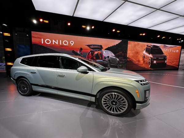 Photo of Hyundai Ioniq 9 display at 2024 LA Auto Show.