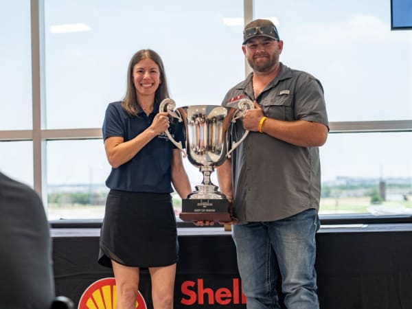 Julie Wright and Kalbeb Hammett at the 2024 Shell Rotella SuperRigs Truck Show. 