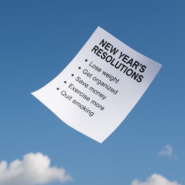 New Year's Resolutions are flying away.