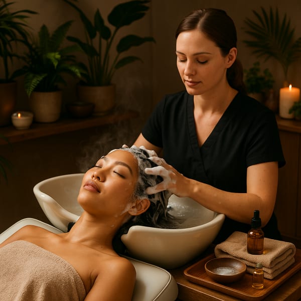 The headspa experience in the salon.