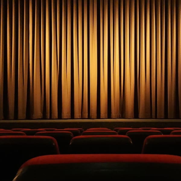 A movie theatre curtain.
