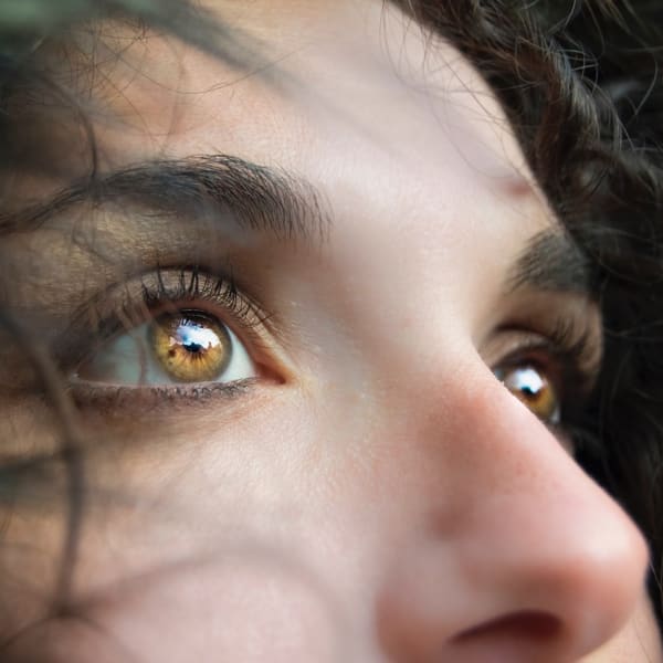 The top of a woman's face