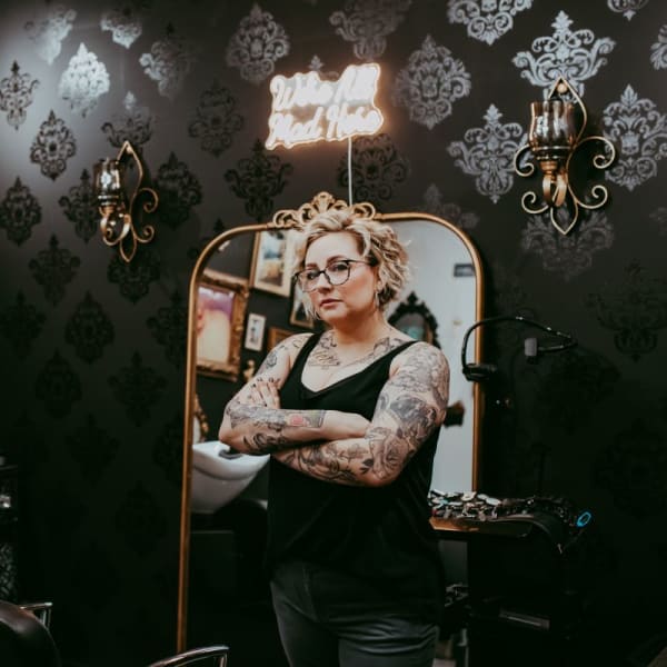 Hollianne Davidson inside her salon suite, Revolution Hair.